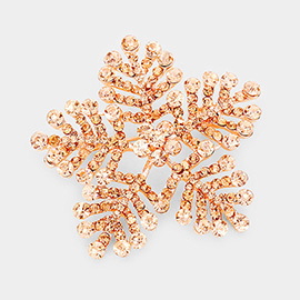 Crystal Pave Snowflake Pin Brooch