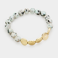 Semi Precious Stone Beaded Metal Mixed Bracelet