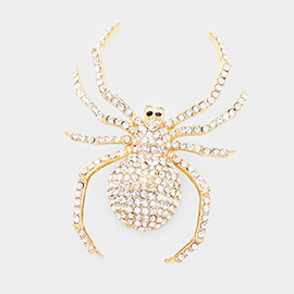 Crystal Embellished Spider Brooch