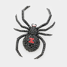 Crystal Embellished Spider Brooch