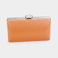 Rectangle Crystal Clasp Crossbody Clutch Bag