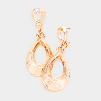 Double Cut Out Teardrop Dangle Earrings