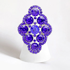 Crystal Round Embellished Stretch Ring