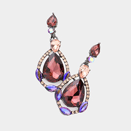 Crystal Rhinestone Teardrop Evening Earrings