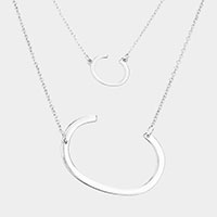 2Row Strand Double Monogram Detachable Chain Necklace