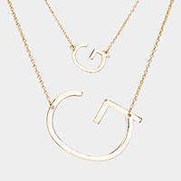 2Row Strand Double Monogram Detachable Chain Necklace