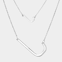 2Row Strand Double Monogram Detachable Chain Necklace