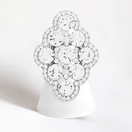 Crystal Round Embellished Stretch  Ring