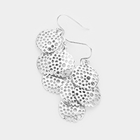 Metal Filigree Round Disc Vine Earrings