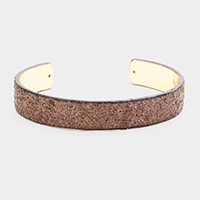 Glitter Leather Textured Cuff Bracelet