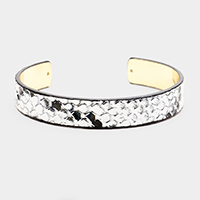 Snake Textured Leather Cuff Bracelet