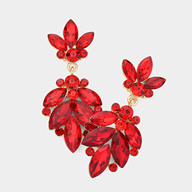 Crystal Marquise Ornate Floral Evening Earrings