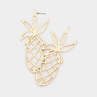 Pineapple Cut Out Metal Earrings