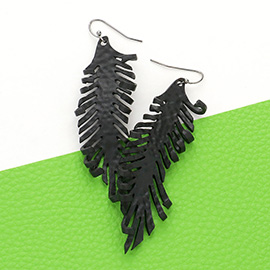 Hammered Metal Feather Earrings