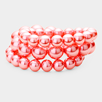 3PCS - Stackable Pearl Stretch Bracelets