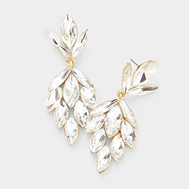 Crystal Marquise Cluster Evening Earrings