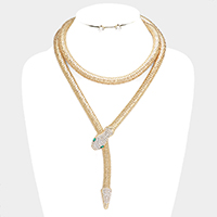 Crystal Embellished Snake Collar Magnetic Necklace