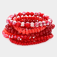 9PCS - Faceted Bead Stretch Bracelets