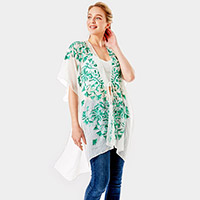 Embroidery Floral Cover Up Kimono Cardigan