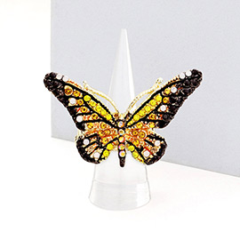 Crystal Pave Butterfly Stretch Ring