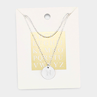 Monogram Round Metal Pendant Necklace