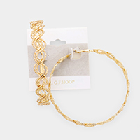 14K Gold Filled Wavy Metal Hoop Earrings