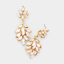 Crystal Marquise Cluster Drop Evening Earrings