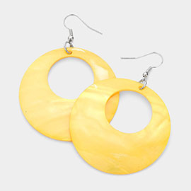 Round Shell Dangle Earrings