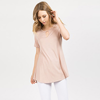 Short Sleeve Key Hole Top