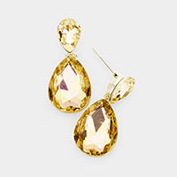 Teardrop Crystal Drop Evening Earrings