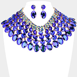 Crystal Glass Bib Statement Necklace