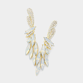 Marquise Stone Cluster Evening Earrings