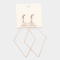 Gold Dipped Rhombus Dangle Earrings