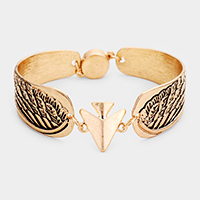 Abstract Wing Filigree Metal Linked Magnetic Bracelet