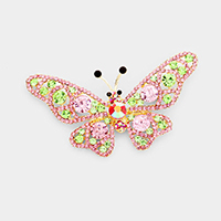 Rhinestone Pave Butterfly Pin Brooch