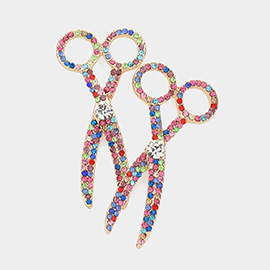 Rhinestone Pave Scissors Earrings