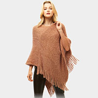 Solid Fringe Poncho