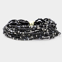 Multi Layered Bead Stretch Bracelet 