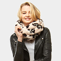 Leopard Faux Fur Infinity Scarf 