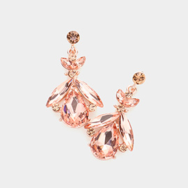 Teardrop Crystal Marquise Evening Earrings