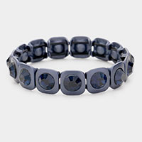 Color Block Rhinestone Stretch Bracelet