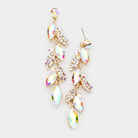 Crystal Marquise Cluster Drop Evening Earrings