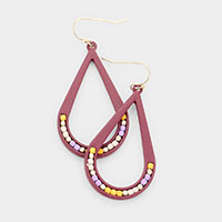  Resin Teardrop Seed Bead Earrings 