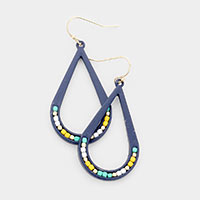  Resin Teardrop Seed Bead Earrings 