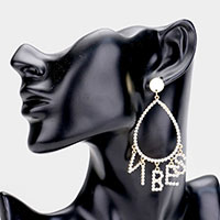 Vibes Rhinestone Teardrop Dangle Earrings