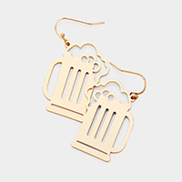 Beer Shaped Metal Earrings 