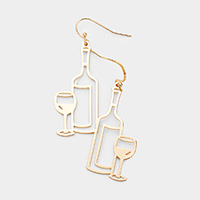 Wine Glass Shaped Metal Earrings 