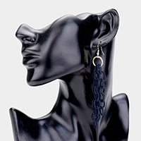 Fabric Link Fringe Earrings 