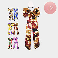 12PCS - Camo Pattern Bow Hair Bands