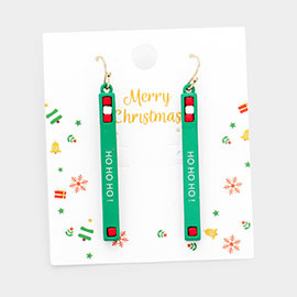 HOHOHO Message Bar Dangle Earrings